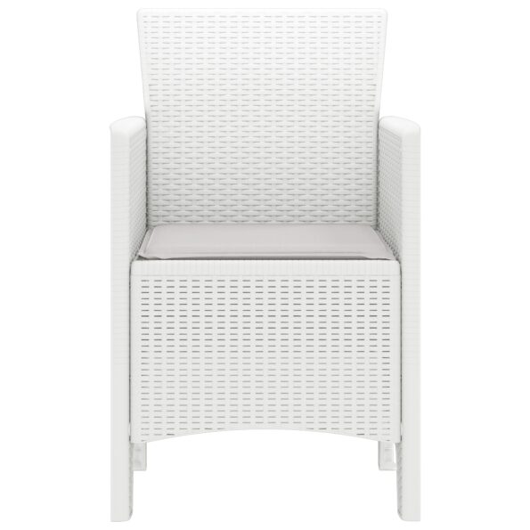 vidaXL Záhradná stolička 4 pcs Biela 53 x 49 x 85 cm Polypropylén – Obrázok 6