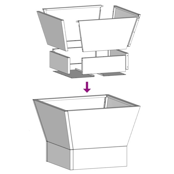 vidaXL Ohnisko Štvorcové Čierne 40x40x30 cm Oceľ – Obrázok 8