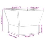 vidaXL Ohnisko Štvorcové Čierne 40x40x30 cm Oceľ – Obrázok 9