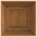 vidaXL Ohnisko Štvorcové Čierne 60x60x35 cm Zocelená Oceľ – Obrázok 6