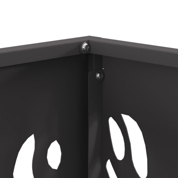vidaXL Ohnisko Štvorcové Čierne 40x40x40 cm Oceľ – Obrázok 6