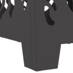 vidaXL Ohnisko Štvorcové Čierne 40x40x40 cm Oceľ – Obrázok 7