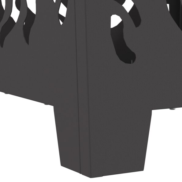 vidaXL Ohnisko Štvorcové Čierne 40x40x40 cm Oceľ – Obrázok 7