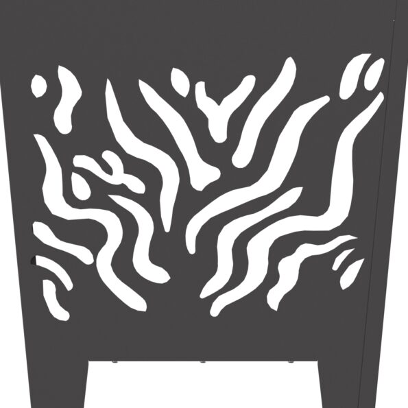 vidaXL Ohnisko Štvorcové Čierne 40x40x40 cm Oceľ – Obrázok 8