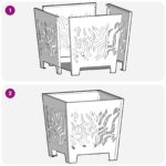 vidaXL Ohnisko Štvorcové 40x40x40 cm Zvetraná Oceľ – Obrázok 11