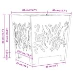 vidaXL Ohnisko Štvorcové 40x40x40 cm Zvetraná Oceľ – Obrázok 12