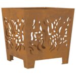 vidaXL Ohnisko Štvorcové 40x40x40 cm Zvetraná Oceľ – Obrázok 2