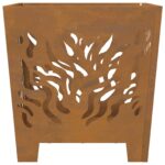 vidaXL Ohnisko Štvorcové 40x40x40 cm Zvetraná Oceľ – Obrázok 5