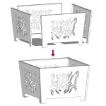 vidaXL Štvorcový ohniskový stôl čierny 60x60x40 cm z ocele – Obrázok 12