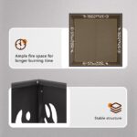 vidaXL Štvorcový ohniskový stôl čierny 60x60x40 cm z ocele – Obrázok 7