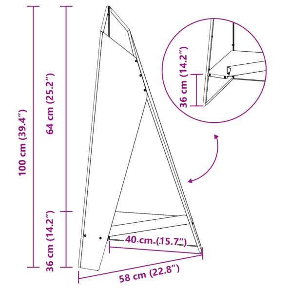 vidaXL Ohnisko Hnedá 58 x 40 x 100 cm – Obrázok 9