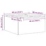 vidaXL Ohnisko Štvorcové 60x60x30 cm Zverejnená oceľ – Obrázok 12