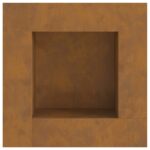 vidaXL Ohnisko Štvorcové 80x80x40 cm Zvetraný Oceľ – Obrázok 6