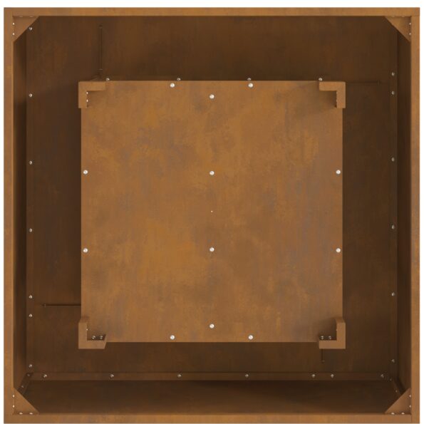 vidaXL Ohnisko Štvorcové 80x80x40 cm Zvetraný Oceľ – Obrázok 9