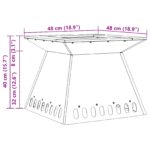 vidaXL Ohnisko Čierne 48x48x40 cm Oceľ – Obrázok 10