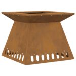 vidaXL Ohnisko 48x48x40 cm Zvetraná oceľ – Obrázok 2