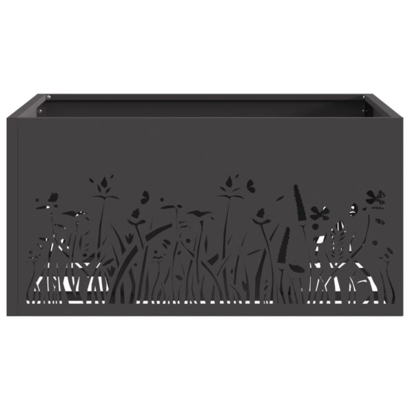 vidaXL Ohnisko Štvorcové Čierne 60x60x30 cm Oceľ – Obrázok 4