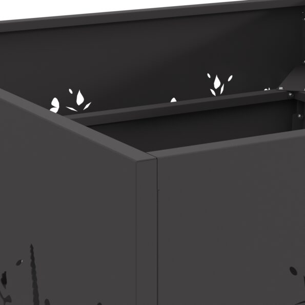 vidaXL Ohnisko Štvorcové Čierne 60x60x30 cm Oceľ – Obrázok 6