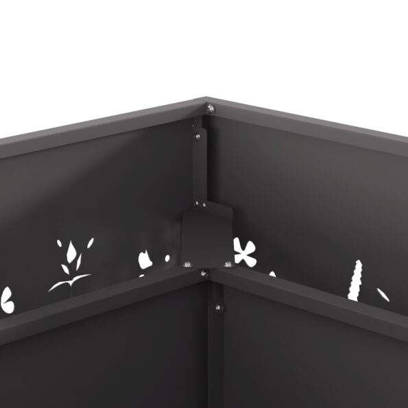 vidaXL Ohnisko Štvorcové Čierne 60x60x30 cm Oceľ – Obrázok 7