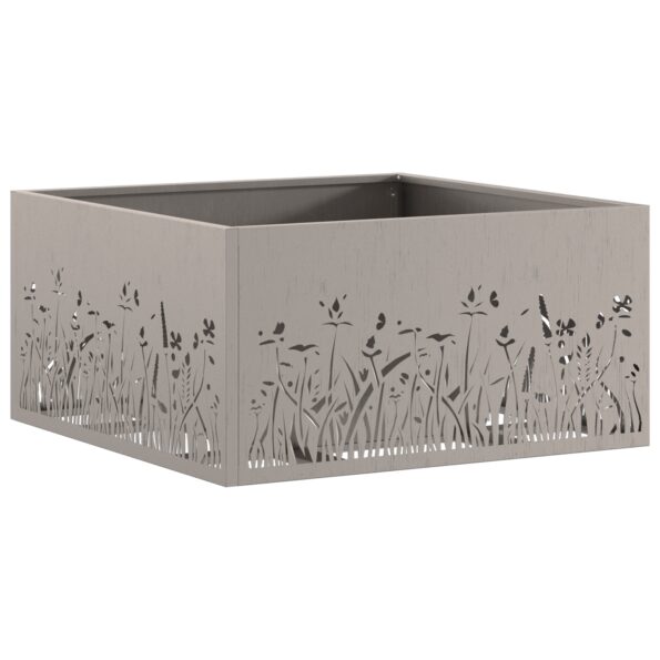 vidaXL Ohnisko Štvorcové 60x60x30 cm Zvetralá Oceľ – Obrázok 4