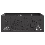 vidaXL Ohnisko Štvorcové Čierne 80x80x30 cm Ocelové – Obrázok 4