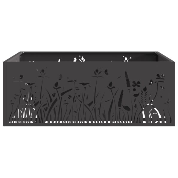 vidaXL Ohnisko Štvorcové Čierne 80x80x30 cm Ocelové – Obrázok 4