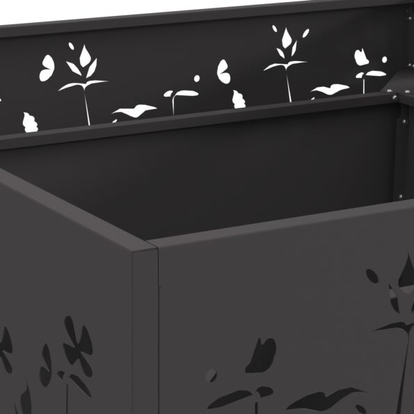 vidaXL Ohnisko Štvorcové Čierne 80x80x30 cm Ocelové – Obrázok 6