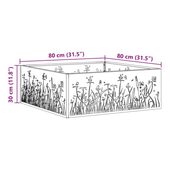 vidaXL Ohnisko Hnedá 80 x 80 x 30 cm – Obrázok 12