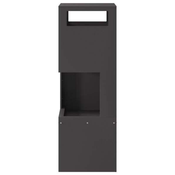 vidaXL Ohnisko Štvorcové Čierne 35x35x100 cm Oceľ – Obrázok 5