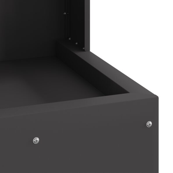 vidaXL Ohnisko Štvorcové Čierne 35x35x100 cm Oceľ – Obrázok 7