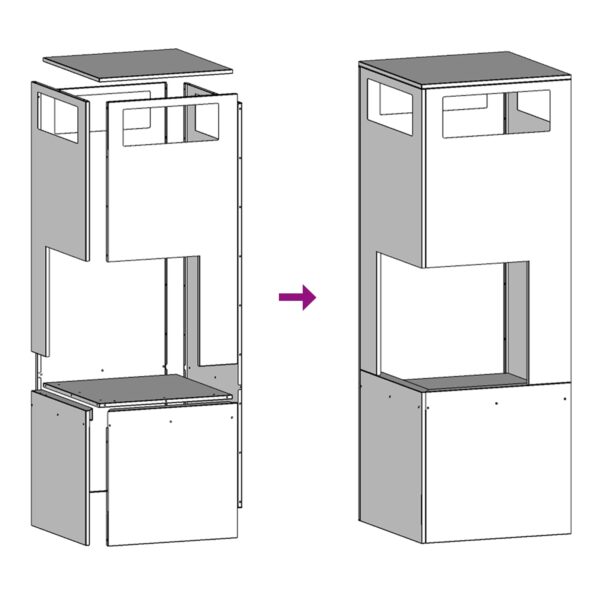 vidaXL Ohnisko Štvorcové Čierne 35x35x100 cm Oceľ – Obrázok 8