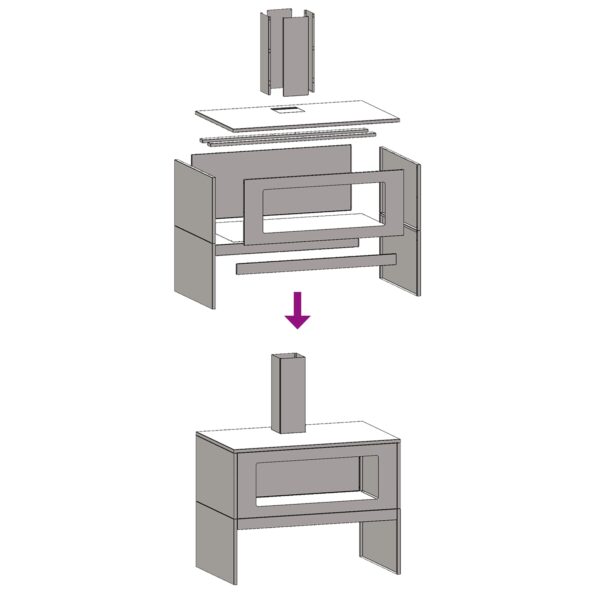 vidaXL Ohnisko s komínom 80x50x96 cm Zpruzená oceľ – Obrázok 10