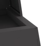 vidaXL Ohnisko s úložným priestorom na drevo Čierne 60x35x100 cm Oceľ – Obrázok 7