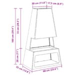 vidaXL Ohnisko s úložným priestorom na drevo Čierne 60x35x100 cm Oceľ – Obrázok 9
