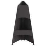 vidaXL Ohnisko Pyramidové Čierne 50x45x95 cm Oceľ – Obrázok 5