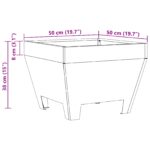 vidaXL Štvorcové Ohnisko Čierne 50x50x30 cm z Ocele – Obrázok 10