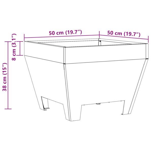 vidaXL Štvorcové Ohnisko Čierne 50x50x30 cm z Ocele – Obrázok 10
