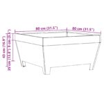 vidaXL Štvorcové Ohnisko Čierne 80x80x43 cm Oceľ – Obrázok 10