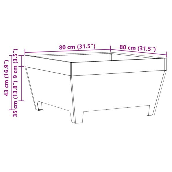 858944_10.jpg vidaXL Štvorcové Ohnisko Čierne 80x80x43 cm Oceľ – Obrázok 10