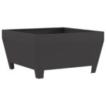 vidaXL Štvorcové Ohnisko Čierne 80x80x43 cm Oceľ – Obrázok 2