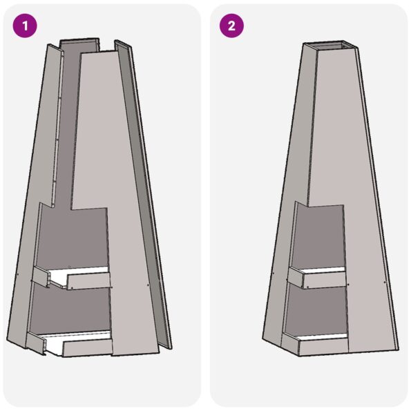 vidaXL Ohnisko s úložným priestorom na drevo Čierna 35x35x100 cm Oceľ – Obrázok 7