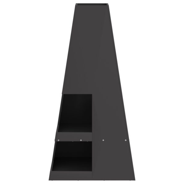 vidaXL Ohnisko s úložným priestorom na drevo Čierne 50x50x100 cm Oceľ – Obrázok 4