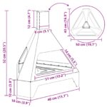 vidaXL Záhradný krb s komínom čierny 50x43x52 cm oceľ – Obrázok 9