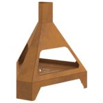 vidaXL Ohnisko s komínom 50x43x52 cm Zvonková oceľ