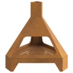 vidaXL Ohnisko s komínom 50x43x52 cm Zvonková oceľ – Obrázok 2