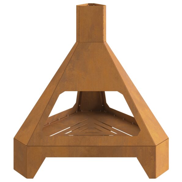 vidaXL Ohnisko s komínom 50x43x52 cm Zvonková oceľ – Obrázok 2