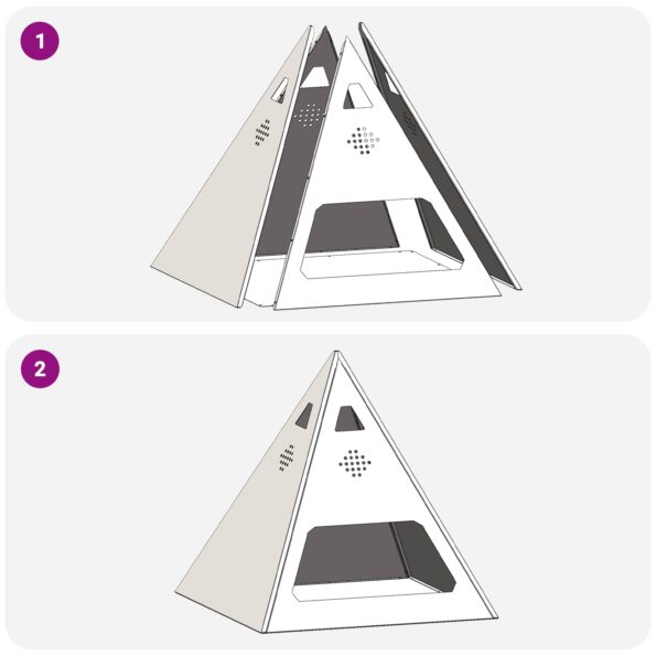 vidaXL Ohnisko Pyramída Čierna 50x50x51 cm Oceľ – Obrázok 6