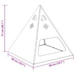 vidaXL Ohnisko Pyramída Čierna 50x50x51 cm Oceľ – Obrázok 7