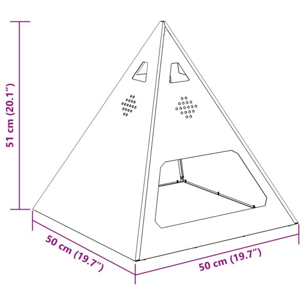 vidaXL Ohnisko Hnedá 50 x 50 x 51 cm – Obrázok 10