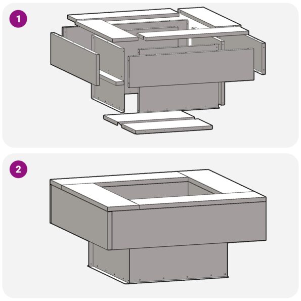 vidaXL Ohnisko Štvorcové 60x60x30 cm S super odolnou oceľou – Obrázok 11